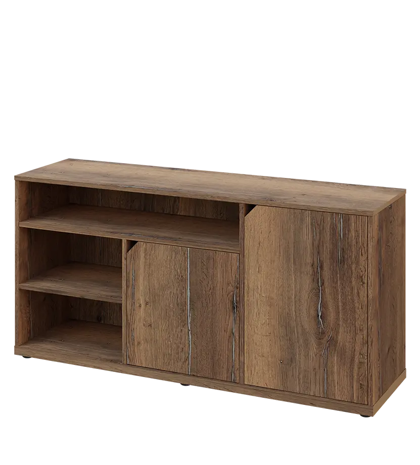 KU2-15DN3 P skříňka nízká 2-dveřová, nika, 740x1522x400, provedení pravé, dub halifax cínový